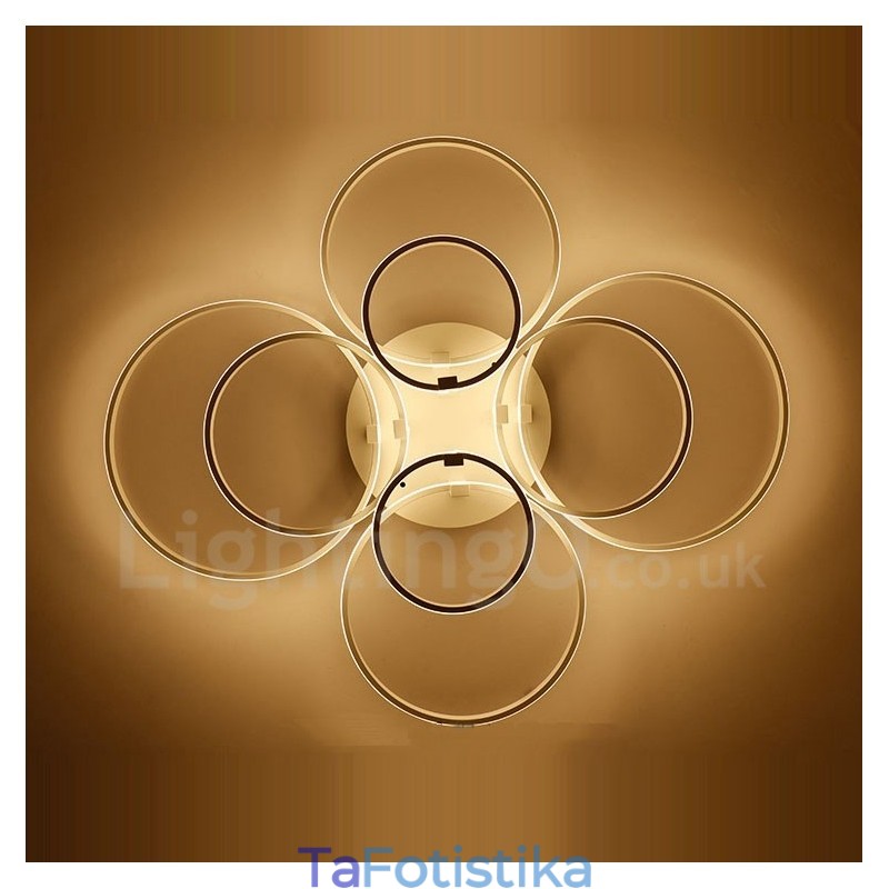8 Light Modern Contemporary Integrated Metal Flush Mount Light