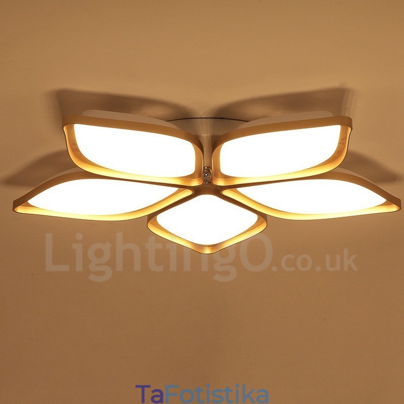 5 Light Modern Contemporary Integrated Metal Flush Mount Light