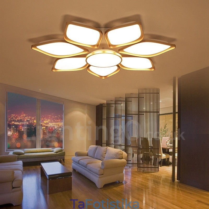 8 Light Modern Contemporary Integrated Metal Flush Mount Light