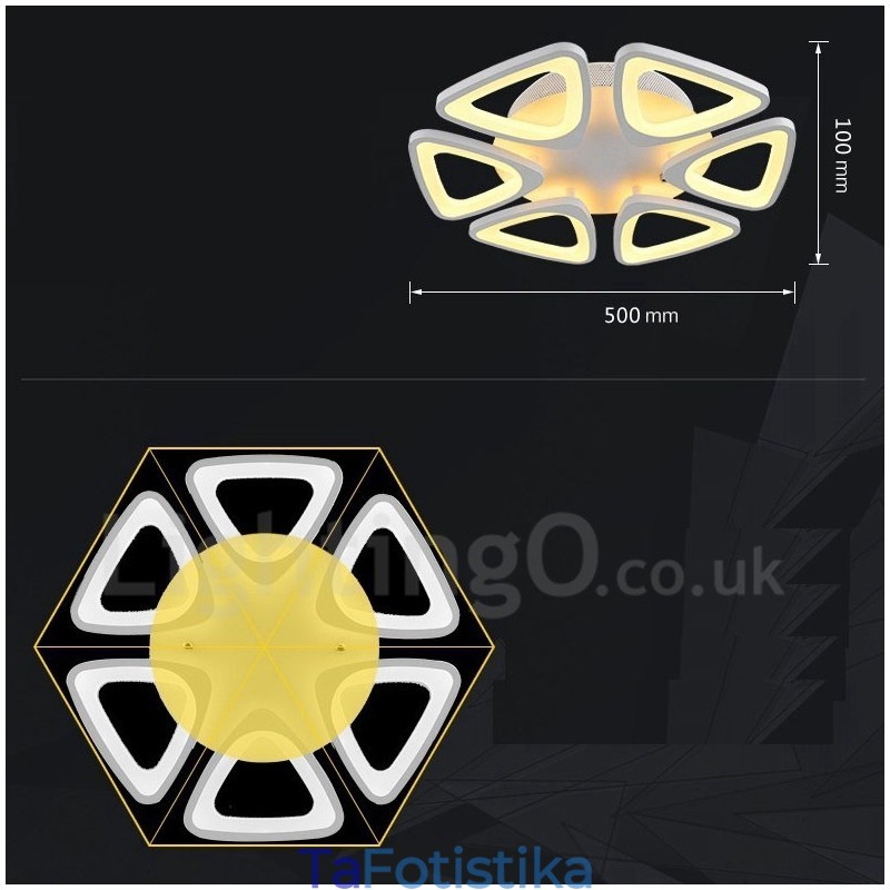 6 Light Modern Contemporary Integrated Flush Mount Light