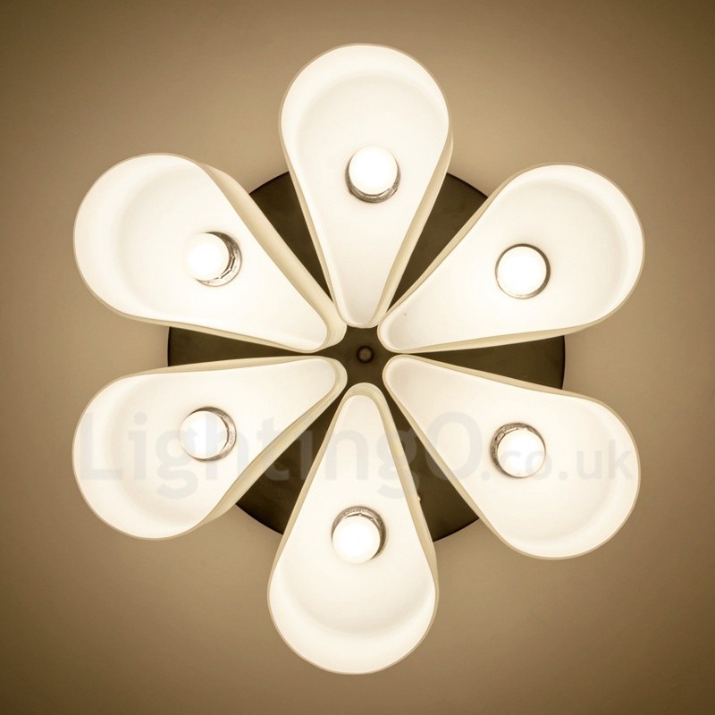6 Light Rustic Lodge Ενσωματωμένο Flush Mount Light