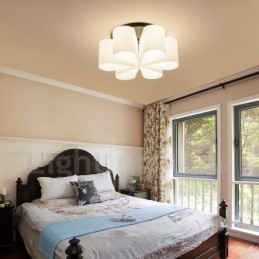 6 Light Rustic Lodge Ενσωματωμένο Flush Mount Light