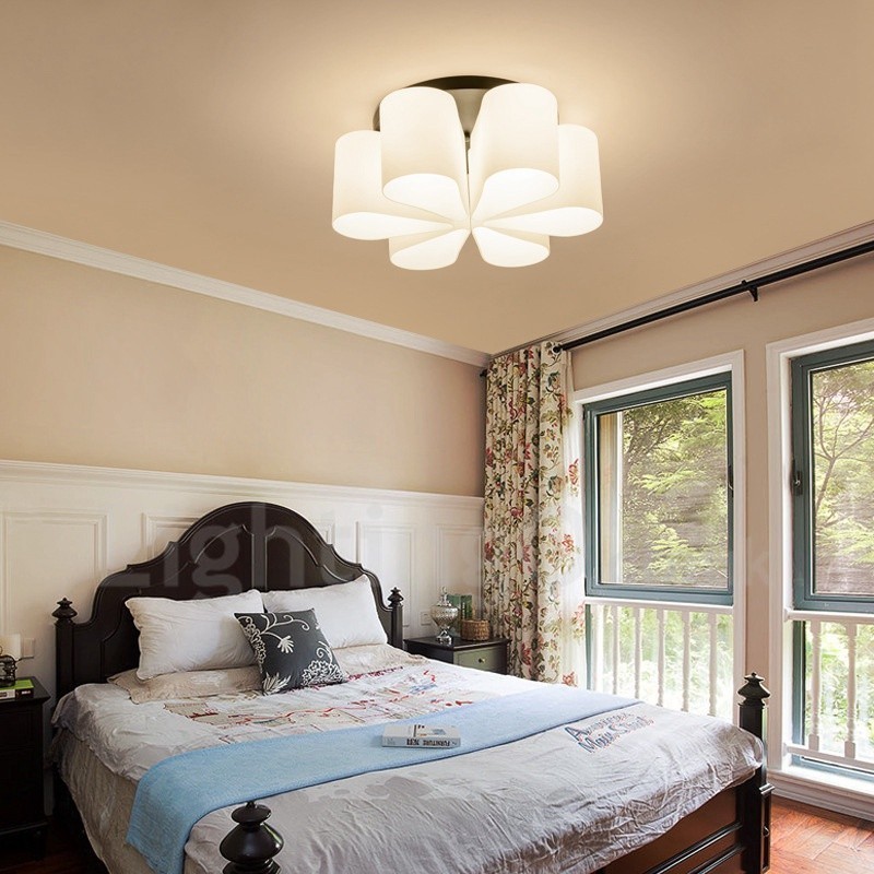 6 Light Rustic Lodge Ενσωματωμένο Flush Mount Light