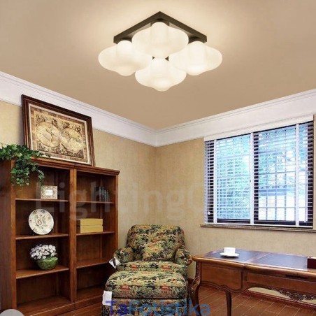4 Light Rustic Lodge Ενσωματωμένο Flush Mount Light 4 Light Rustic Lodge Ενσωματωμένο Flush Mount Light