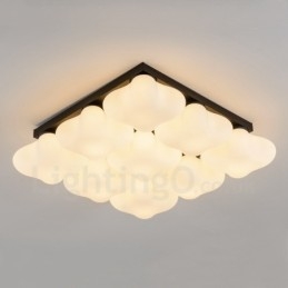 9 Light Rustic Lodge Ενσωματωμένο Flush Mount Light