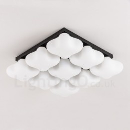 9 Light Rustic Lodge Ενσωματωμένο Flush Mount Light