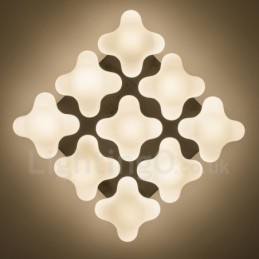 9 Light Rustic Lodge Ενσωματωμένο Flush Mount Light