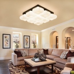 9 Light Rustic Lodge Ενσωματωμένο Flush Mount Light
