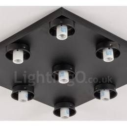 9 Light Rustic Lodge Ενσωματωμένο Flush Mount Light