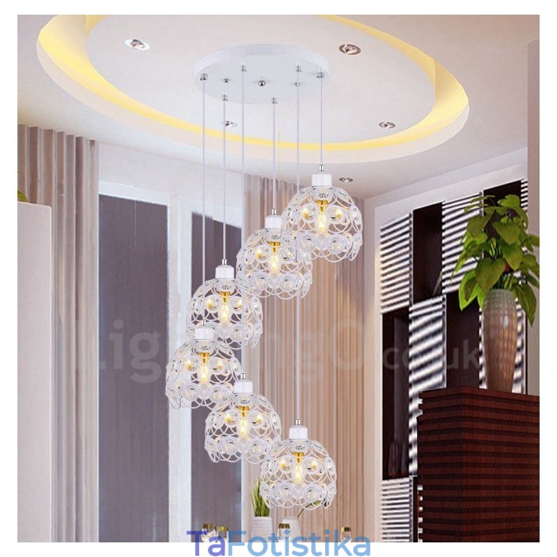 Ενσωματωμένο κρεμαστό φωτιστικό 6 Light Rustic Lodge