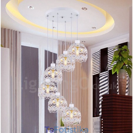 Ενσωματωμένο κρεμαστό φωτιστικό 6 Light Rustic Lodge Ενσωματωμένο κρεμαστό φωτιστικό 6 Light Rustic Lodge