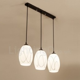 3 Light Rustic Lodge Ενσωματωμένο μεταλλικό κρεμαστό φως