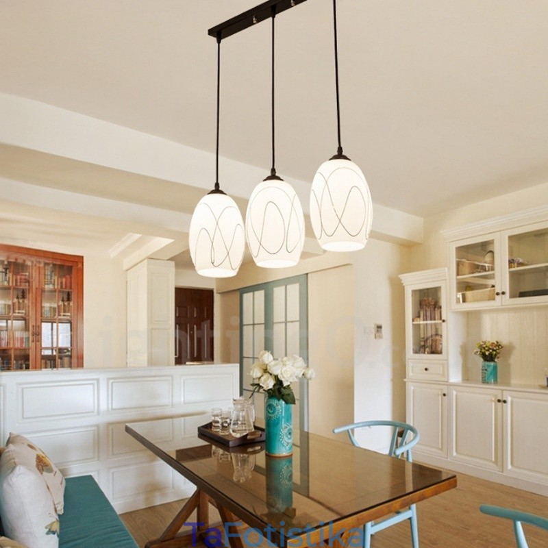 3 Light Rustic Lodge Ενσωματωμένο μεταλλικό κρεμαστό φως