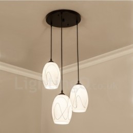 3 Light Rustic Lodge Ενσωματωμένο μεταλλικό κρεμαστό φως