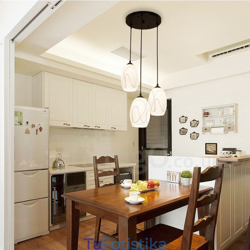 3 Light Rustic Lodge Ενσωματωμένο μεταλλικό κρεμαστό φως