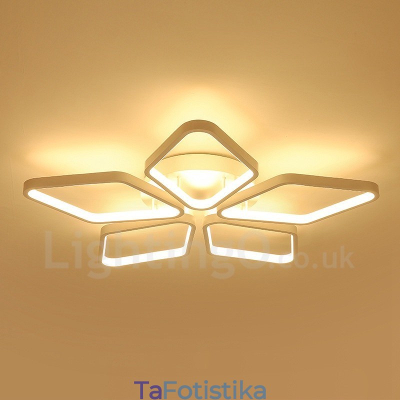 5 Light Modern Contemporary Integrated Metal Flush Mount Light