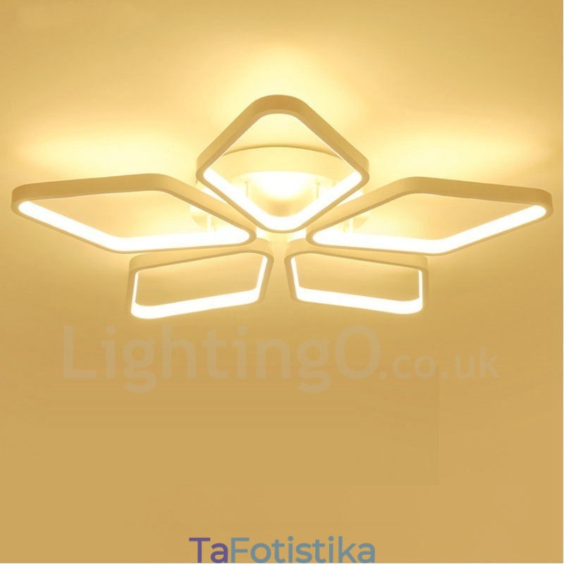 5 Light Modern Contemporary Integrated Metal Flush Mount Light