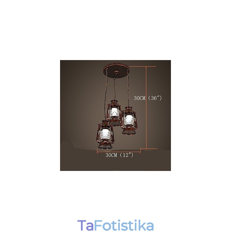 Ρουστίκ Lodge Vintage ρετρό μίνι μεταλλικό κρεμαστό φως