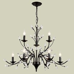 9 Lights Crystal Chandelier Μοντέρνα Σύγχρονη Παραδοσιακή Κλασική Vintage Ρετρό Χώρα Ζωγραφική