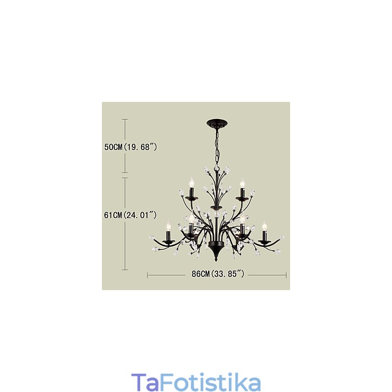 9 Lights Crystal Chandelier Μοντέρνα Σύγχρονη Παραδοσιακή Κλασική Vintage Ρετρό Χώρα Ζωγραφική