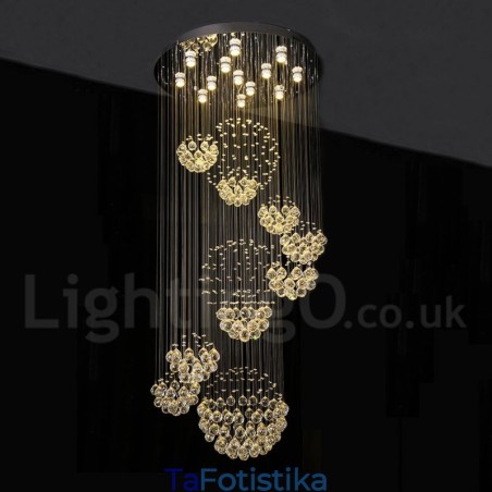 Extra Length 5 Met Crystal Long Drop Pendant Lights Modern Chandelier Home Κρεμαστό Φωτιστικό Πολυέλαιος Φωτιστικά Φωτιστικά Extra Length 5 Met Crystal Long Drop Pendant Lights Modern Chandelier Home Κρεμαστό Φωτιστικό Πολυέλαιος Φωτιστικά Φωτιστικά