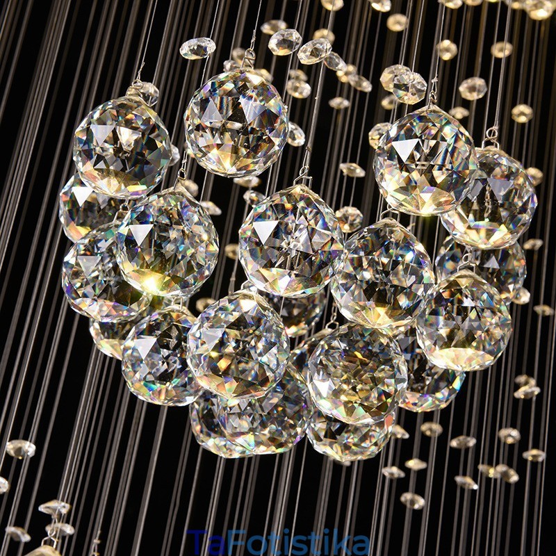 Extra Length 5 Met Crystal Long Drop Pendant Lights Modern Chandelier Home Κρεμαστό Φωτιστικό Πολυέλαιος Φωτιστικά Φωτιστικά