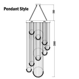 Extra Length 5 Met Crystal Long Drop Pendant Lights Modern Chandelier Home Κρεμαστό Φωτιστικό Πολυέλαιος Φωτιστικά Φωτιστικά