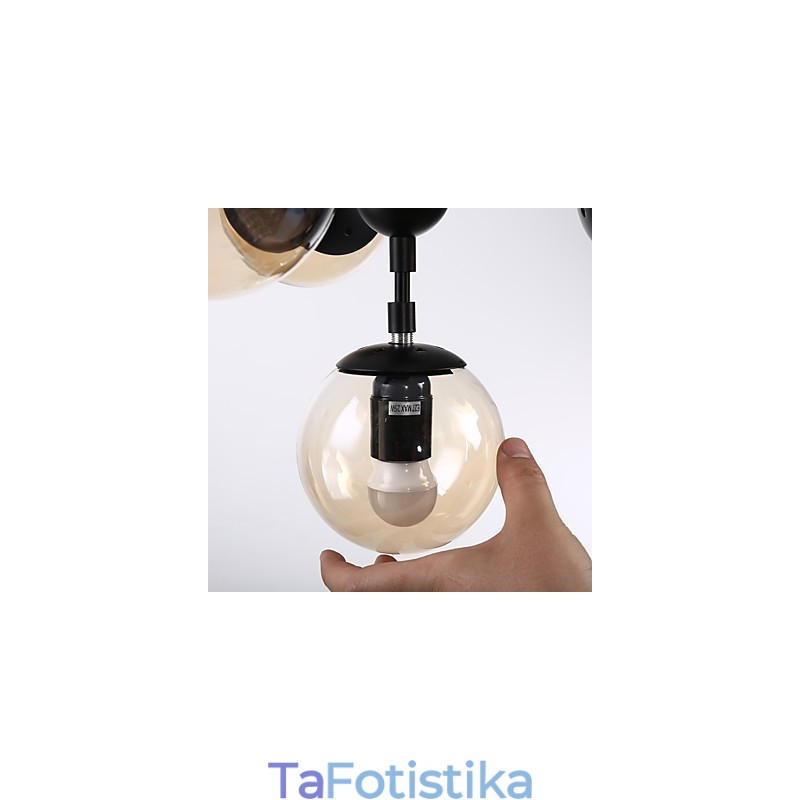 Κρεμαστό φωτιστικό Four Light Post Modern Europe Style Modo Metal Glass The Foyer Decorate Industrial Chandelier Lamp