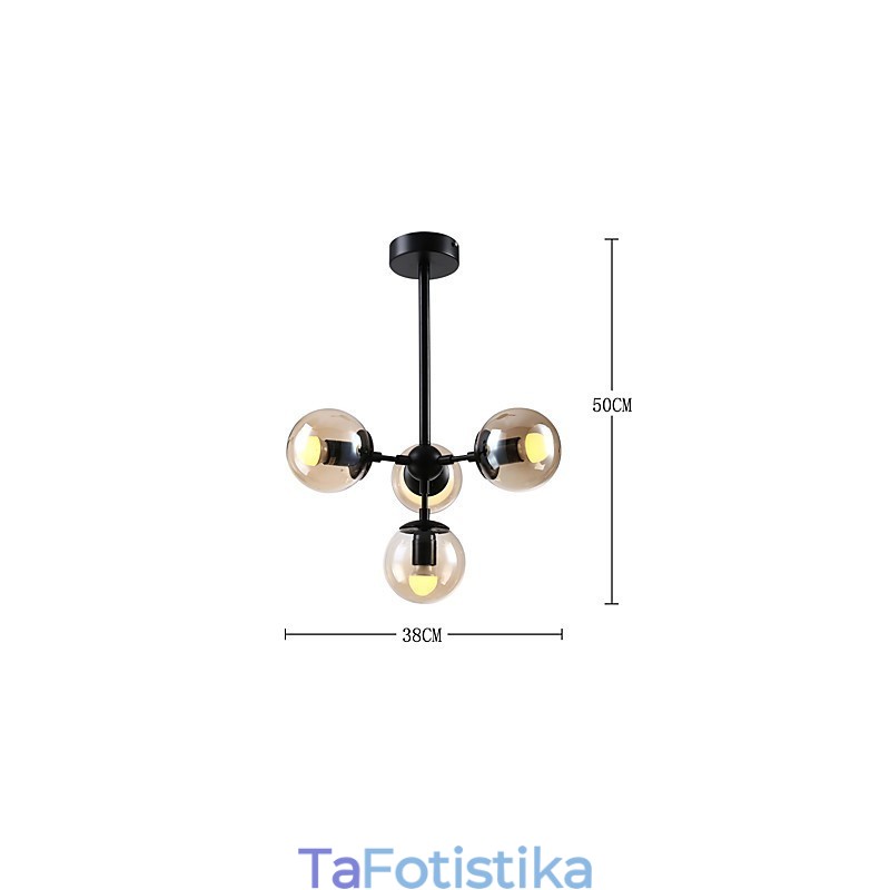 Κρεμαστό φωτιστικό Four Light Post Modern Europe Style Modo Metal Glass The Foyer Decorate Industrial Chandelier Lamp