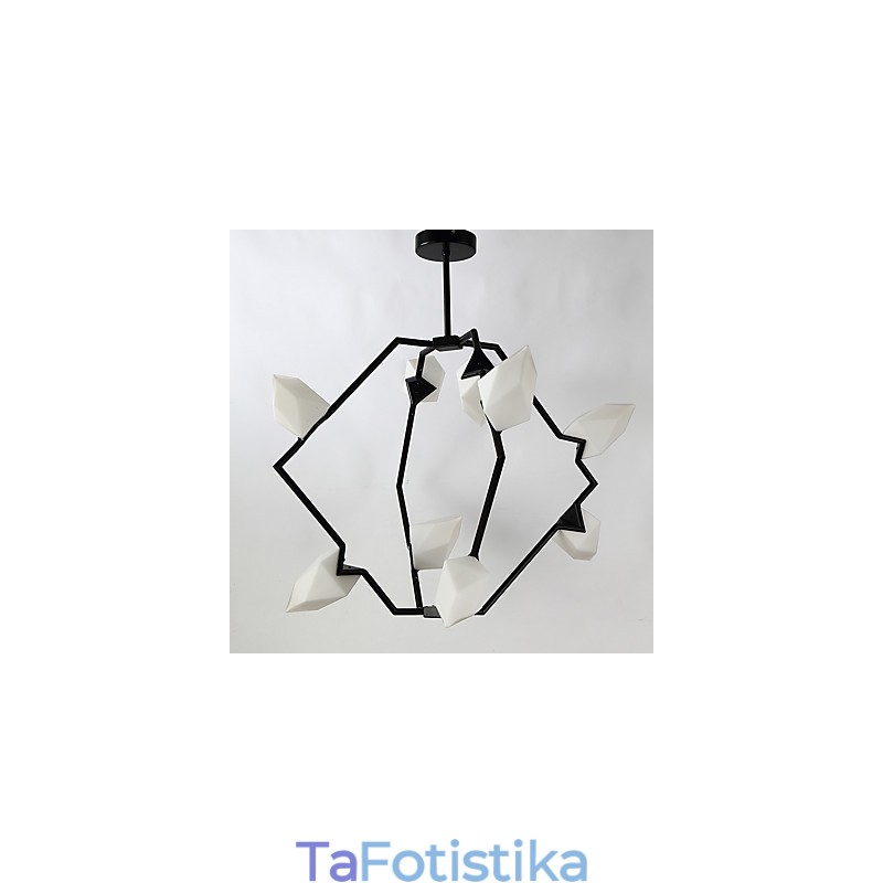 Nine Light Post Modern Metal με Γυάλινο Ροδάκινο Πολυέλαιο Φωτιστικό The Canteen Decorate Κρεμαστό φωτιστικό