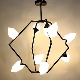 Nine Light Post Modern Metal με Γυάλινο Ροδάκινο Πολυέλαιο Φωτιστικό The Canteen Decorate Κρεμαστό φωτιστικό