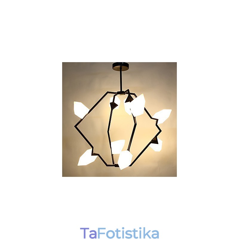 Nine Light Post Modern Metal με Γυάλινο Ροδάκινο Πολυέλαιο Φωτιστικό The Canteen Decorate Κρεμαστό φωτιστικό