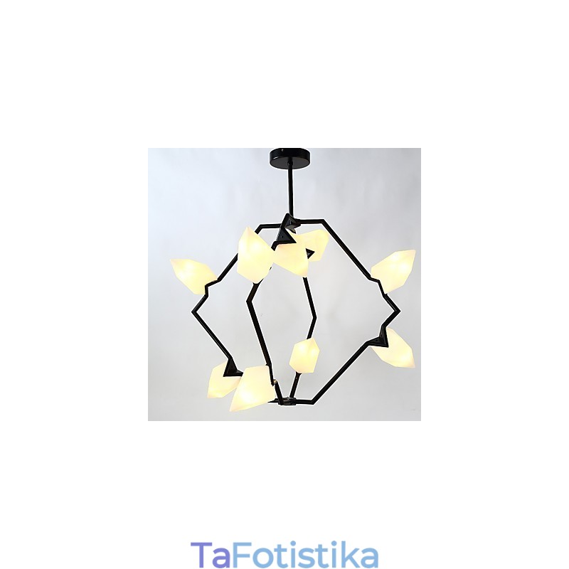 Nine Light Post Modern Metal με Γυάλινο Ροδάκινο Πολυέλαιο Φωτιστικό The Canteen Decorate Κρεμαστό φωτιστικό