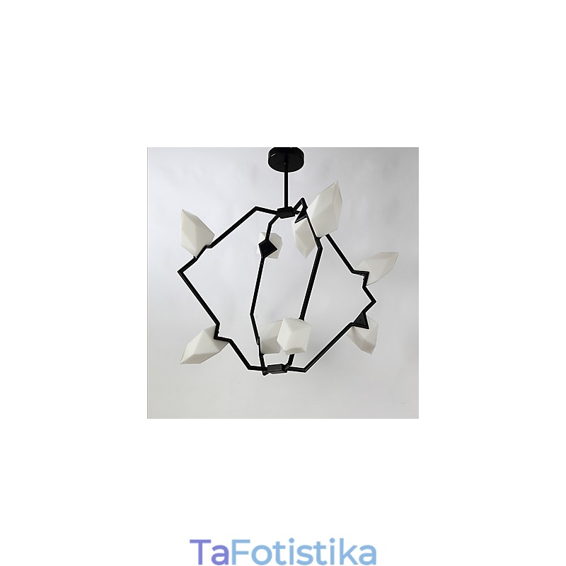 Nine Light Post Modern Metal με Γυάλινο Ροδάκινο Πολυέλαιο Φωτιστικό The Canteen Decorate Κρεμαστό φωτιστικό