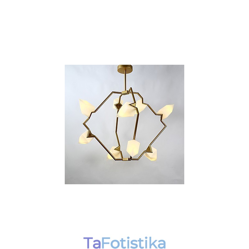 Nine Light Post Modern Metal με Γυάλινο Ροδάκινο Πολυέλαιο Φωτιστικό The Canteen Decorate Κρεμαστό φωτιστικό