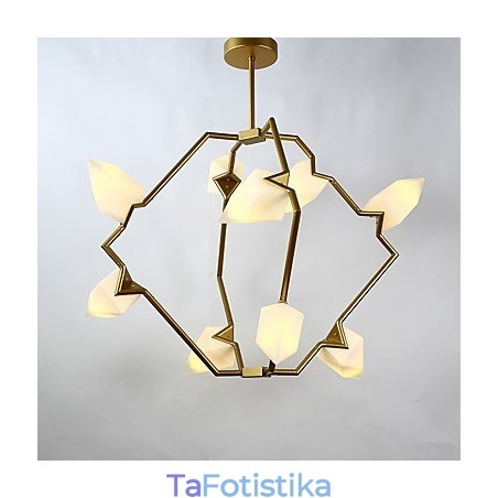 Nine Light Post Modern Metal με Γυάλινο Ροδάκινο Πολυέλαιο Φωτιστικό The Canteen Decorate Κρεμαστό φωτιστικό Nine Light Post Modern Metal με Γυάλινο Ροδάκινο Πολυέλαιο Φωτιστικό The Canteen Decorate Κρεμαστό φωτιστικό