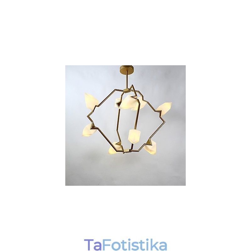 Nine Light Post Modern Metal με Γυάλινο Ροδάκινο Πολυέλαιο Φωτιστικό The Canteen Decorate Κρεμαστό φωτιστικό