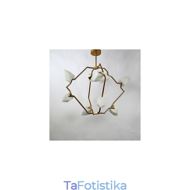 Nine Light Post Modern Metal με Γυάλινο Ροδάκινο Πολυέλαιο Φωτιστικό The Canteen Decorate Κρεμαστό φωτιστικό