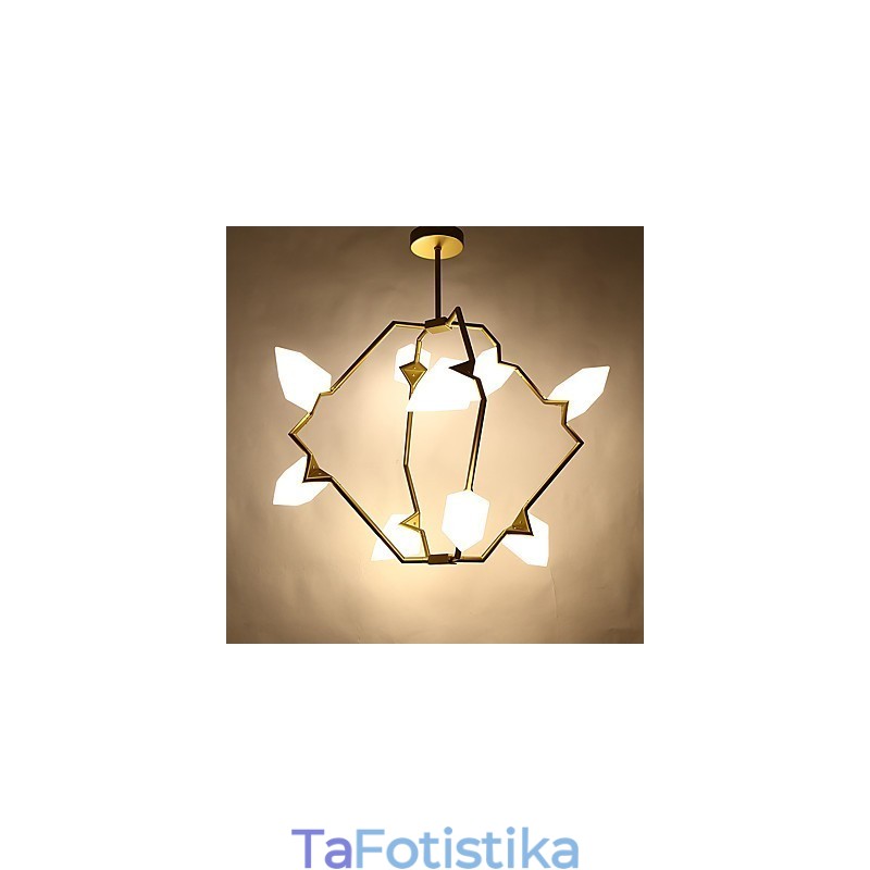 Nine Light Post Modern Metal με Γυάλινο Ροδάκινο Πολυέλαιο Φωτιστικό The Canteen Decorate Κρεμαστό φωτιστικό