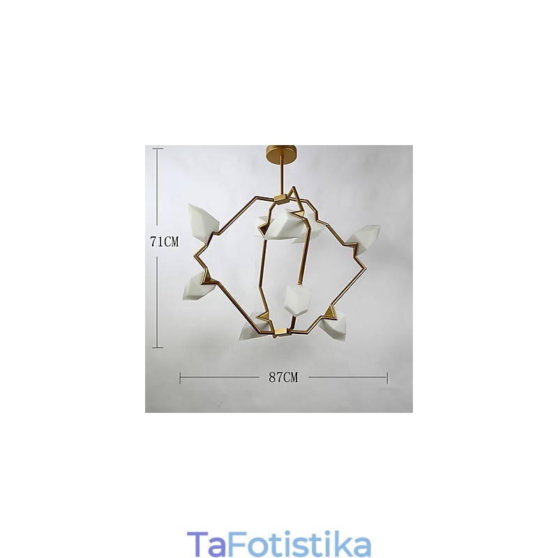 Nine Light Post Modern Metal με Γυάλινο Ροδάκινο Πολυέλαιο Φωτιστικό The Canteen Decorate Κρεμαστό φωτιστικό