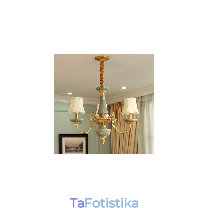 Διακοσμητικός Πολυέλαιος Όλο Χάλκινος Πολυέλαιος Jade OP0