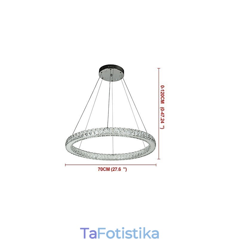 Κρεμαστό φωτιστικό οροφής με ρυθμιζόμενο δακτύλιο Μοντέρνος φωτισμός πολυελαίου εσωτερικού χώρου με τηλεχειριστήριο