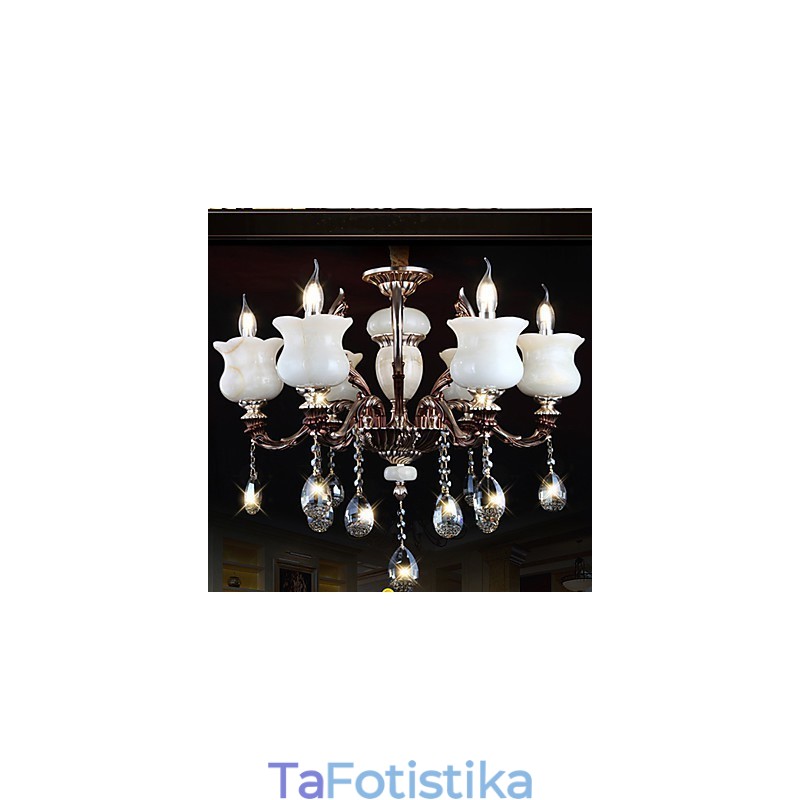 Κρεμαστό φωτιστικό Jade Zinc Alloy 6 Light Chandelier