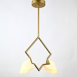 2 Light Post Modern Metal με Γυάλινο Ροδάκινο Πολυέλαιο Φωτιστικό Κρεμαστό φωτιστικό Καντίνας Διακοσμητικό