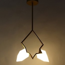 2 Light Post Modern Metal με Γυάλινο Ροδάκινο Πολυέλαιο Φωτιστικό Κρεμαστό φωτιστικό Καντίνας Διακοσμητικό