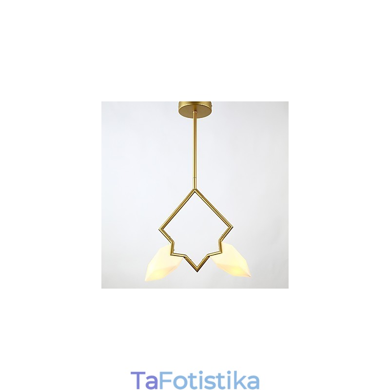 2 Light Post Modern Metal με Γυάλινο Ροδάκινο Πολυέλαιο Φωτιστικό Κρεμαστό φωτιστικό Καντίνας Διακοσμητικό