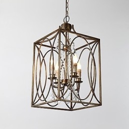 Four Light Vintage Metal American Industrial Loft Painting Color European Chandelier Lamp the Indoor Decorate Pendent Lamp
