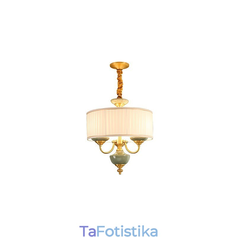 Διακοσμητικός πολυέλαιος νεφρίτης όλος χαλκού