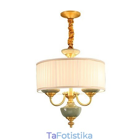 Διακοσμητικός πολυέλαιος νεφρίτης όλος χαλκού