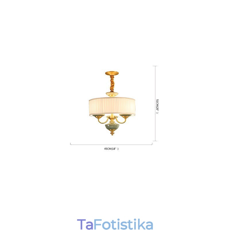 Διακοσμητικός πολυέλαιος νεφρίτης όλος χαλκού